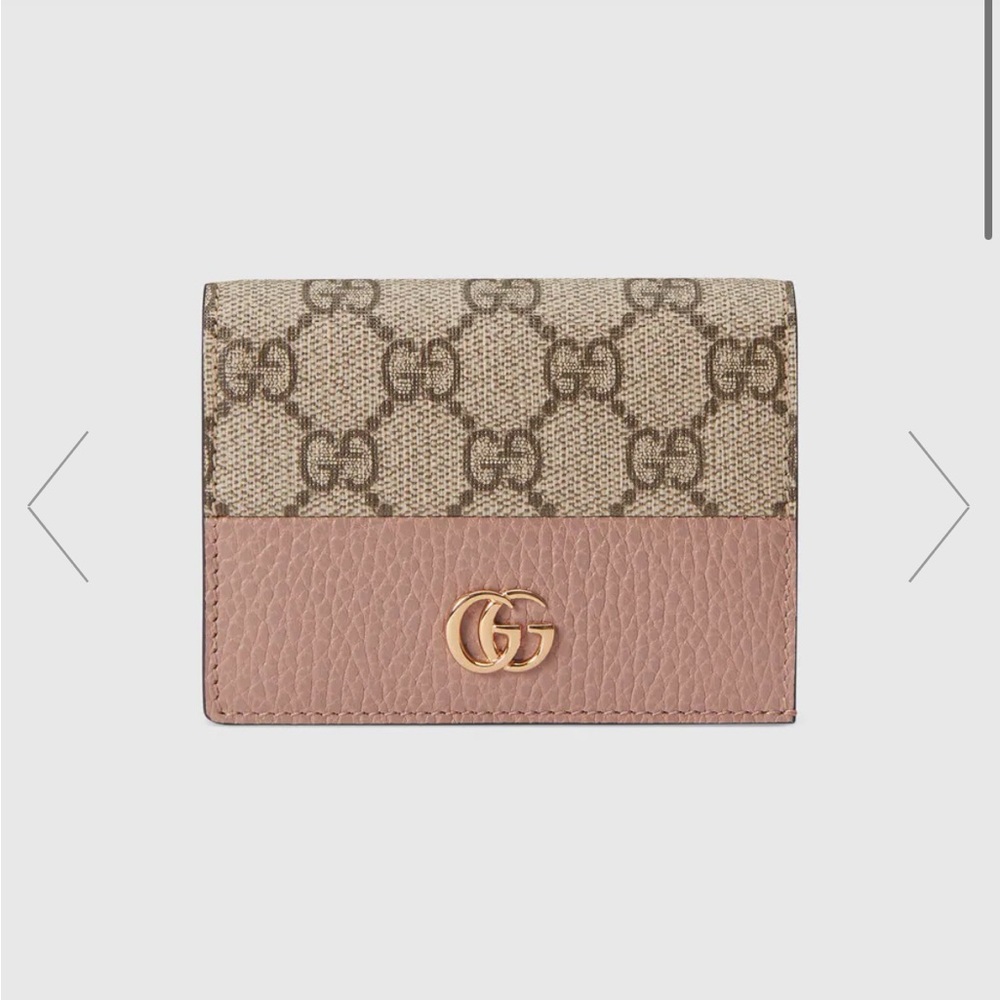 Gucci Marmont Card Case Wallet in Dusty Pink - Box Included